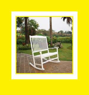 Outdoor Double Rocking Chair   White   Patio or Porch Chair Seating 