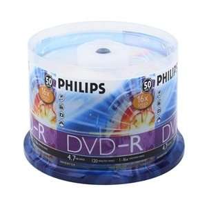  500 Philips 16X DVD R 4.7GB Cake Box (Philips Logo on Top 
