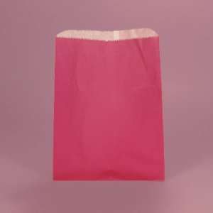  100 Pack Hot Pink Paper Flat Retail Merchandise Bags 8.5 X 