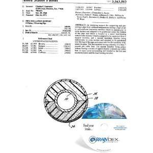  NEW Patent CD for PIPE INSULATION SUPPORT 