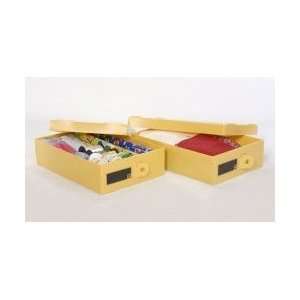  Set of 2 Under Bed Plastic Storage Box (Yellow) (6.75H x 