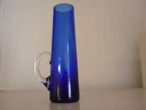 Mini Blown Glass Pitcher Bud Vase Cobalt Blue Giftware  