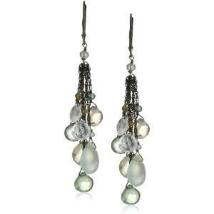   Jewelry Champagne and Aquamarine Briolette Burst Earrings Jewelry