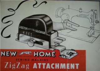 New Home Zig Zag Attachment Sewing Machine Instruction Manual On CD