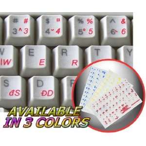  POLISH (214) KEYBOARD STICKERS WITH RED LETTERING ON 
