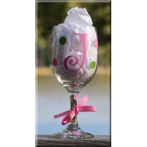  Personalized Monogrammed Wine Glass