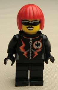   Lego Girl Lady Minifig Minfigure Short Red Hair & Sunglasses  