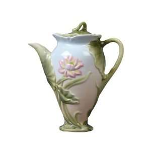   Blue and White Glazed Porcelain Pink Lotus Tea Pot