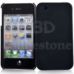 Black Luxury Hard Rubber Mesh Case Cover Coating for Apple iPhone 4S 