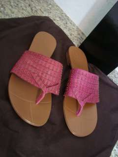 New Boutique 9 TPAOLA Pink Leather Slides Sandals 7.5 Medium  