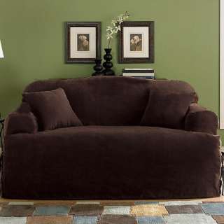 New Soft Micro Suede Solid Brown T cushion Couch/sofa Cover Slipcover 