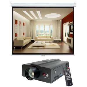  Video Projector and Screen Package   PRJLE60 Portable LED Projector 