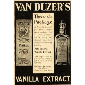  1905 Ad Van Duzers Pure Vanilla Extract Bottled Baking 