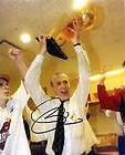 Pat Riley Autographed / Signed Holding Finals Trophy 8x