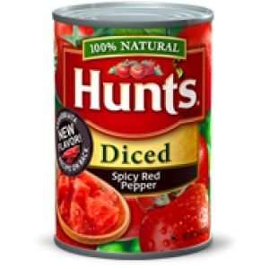 Hunts, Diced, Spicy Red Pepper Tomatoes, 14.5oz Can (Pack of 12 