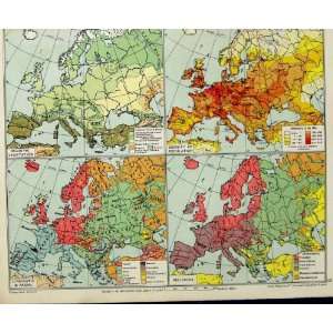    1935 Map Europe Population Religions British Isles