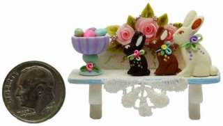 SHABBY ROSES SHELF CHOCOLATE EASTER BUNNY RABBIT TREO & BONBON DISH 