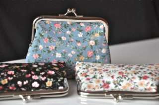   Change Purse Clutch Wallet Bag Spring Summer Flowers Kisslock  