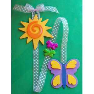  Butterfly and Sun Hair Barrette Holder
