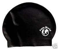 Black Latex Swim Cap  