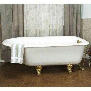  Polished Brass 60 Cast Iron Roll Top Tub with 7 De