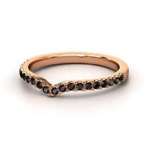    Matching Band, 14K Rose Gold Ring with Black Diamond Jewelry