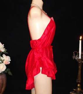 Vintage Valentine Red Satin Ruffles Butterfly Insert Sissy Teddy 