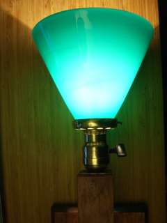Antique Art Deco ARROW Green Shade Wall Sconce Lamp / Light  