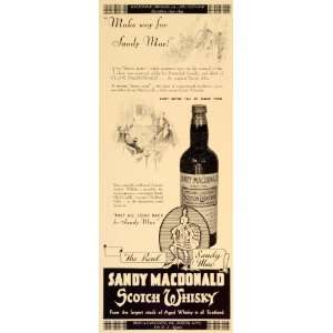  1934 Ad Aged Scotch Whiskey Sandy MacDonald Liquor 