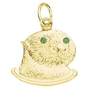  Rembrandt Charms Sea Otter Charm, Gold Plated Silver 