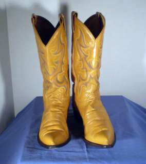 MENS VINTAGE TONY LAMA LIGHT BROWN LEATHER WESTERN COWBOY BOOTS SIZE 