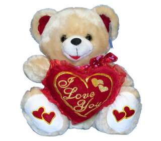 Valentine Soft Teddy Bear Musical Plush LIGHT UP Cheeks  