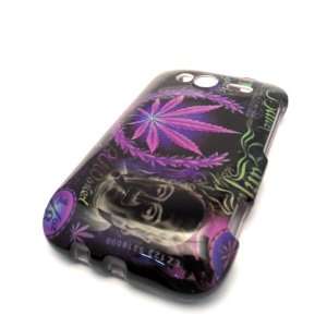  HTC Wildfire S Purple Leaf Design Cover Skin Protector 