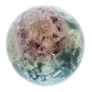 Fluorite Ball 03 Purple Flower Green Crystal Sphere Energy Healing 2.9 