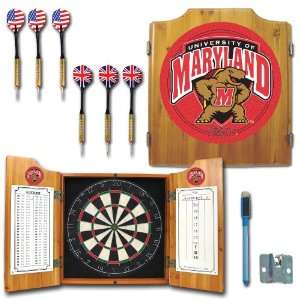  NCAA Maryland dart cabinet   Includes Darts and Board 