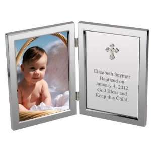  Silver Cross Baptism Personalized Message Frame 