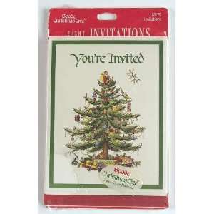 Spode Christmas Tree Green Trim Paper Invitations (Set of 8), Fine 