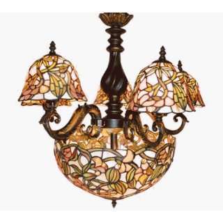  Stained Glass Tiffany Style Floral Pattern Hanging Lamp 