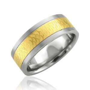  Mens Stainless Steel Band Ring Width 8mm Diamond Delight 