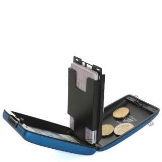 TRU VIRTU Aluminium Wallet with Credit Card Holder Blue  