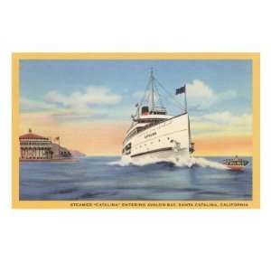   Steamer at Santa Catalina Giclee Poster Print, 32x24