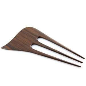   Wood Asymetrical Carved Design Hair Stick Pin