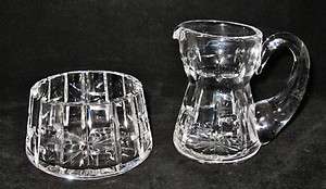 Waterford Crystal Cut Creamer and Open Sugar Bowl  