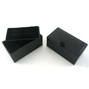    Black PVC Cufflink Jewelry Earring Storage Case Box