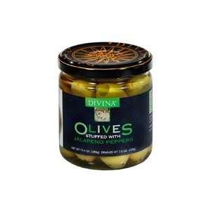 Divina Olives Stuffed with Jalapeno   7.7 oz  Grocery 
