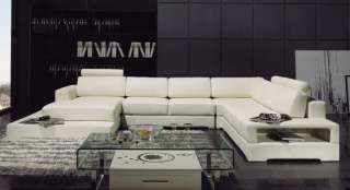 T63 Sectional Sofa WHITE Modern Italian LEATHER  