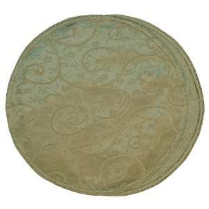  Cucumber Green Jacquard Charger Center Round Placemat 