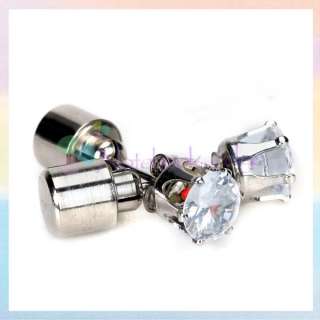 2xStainless Steel LED Flashlight Earring Ear Stud Party Green  