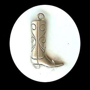  Tall Cowboy Boot Sterling Silver Charm 