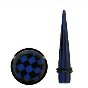 Ear Tapers Black and Blue Checkerboard Acrylic Taper Stretching Kit 